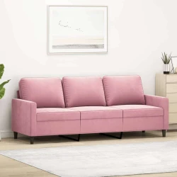 Vidaxl Kavč trosed roza 180 cm žamet
