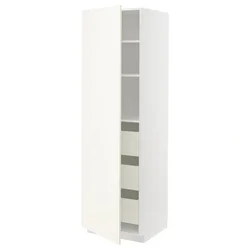 METOD / MAXIMERA Visoki element s fiokama, bela/Vallstena bela, 60x60x200 cm