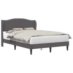 Vidaxl Konstrukcija postelje Siva 140 x 200 cm Umetno usnje