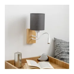 Brilagi - LED zidna lampa NUBILA WOOD 1xE27/25W/230V + LED/3W hrast/antracit
