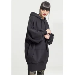 Womens long oversize hooded jacket black