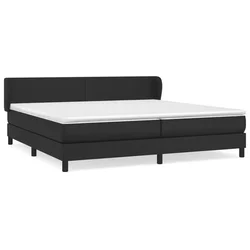 Vidaxl Box spring postelja z vzmetnico črna 200x200 cm umetno usnje