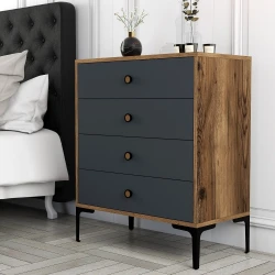HANAH HOME Komoda Lizbon 536 Walnut Anthracite