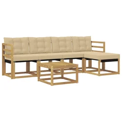 Set vanjskih sofa 6 kom. Bijela i bež