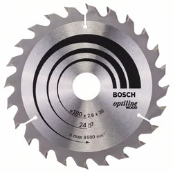 BOSCH List kružne testere Optiline Wood 180 x 30;20 x 2.6 mm. 24