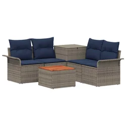 Set sofe 6 pcs 4-Broj sjedala Siva i tamnoplava