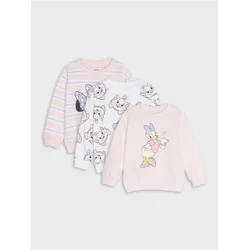 Sinsay - Pamučni crewneck duksevi sa printom 3 pack Disney - pastelno roze