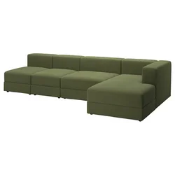 JÄTTEBO Modul.sofa s 4,5 sed. i lenjivcem, desno/Samsala tamnožuta-zelena