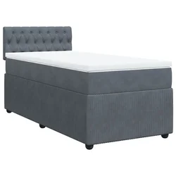 Vidaxl Box spring postelja z vzmetnico temno siva 100x200 cm žamet
