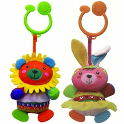 Biba Toys Happy Teether Toys Leo/Bunny