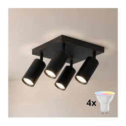 Brilagi - LED RGBW prigušiva spot svetiljka SELE SQUARE 4xGU10/6,5W/230V crna