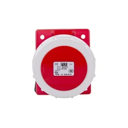 PCE Kotna vtičnica 16A 5P 400V /80x97/ rdeča IP67 4152-6F78