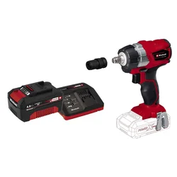 EINHELL TE-CW 18 Li BL - Solo/ Akumulatorski udarni nasadni odvijač + Power-X-Change 18V 4/0Ah punjač i baterija
