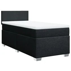 Vidaxl Box spring postelja z vzmetnico črn 90x190 cm blago