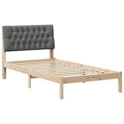 Vidaxl Posteljni okvir z oblazinjenim vzglavjem Rjava 100 x 200 cm