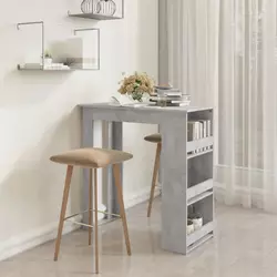 Barski stol sa stalkom za pohranu boja betona 102x50x103,5 cm