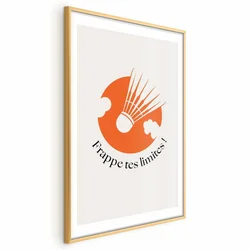 shumee Plakat - Badmintonska žogica proti oranžnemu soncu