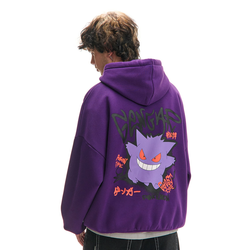 Cropp - Dukserica sa kapuljačom i printom Pokémon - grožđe