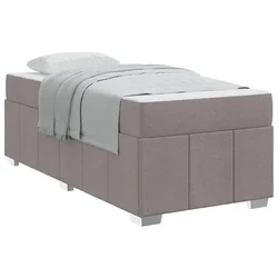 Vidaxl Konstrukcija postelje z vzmetnico Taupe 100 x 200 cm blago