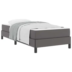 Vidaxl Konstrukcija postelje z vzmetnico Siva 80 x 200 cm blago