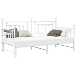 Vidaxl Okvir dnevne postelje Bela 90 x 200 cm Jeklo