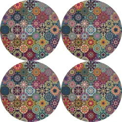 Bertoni Home Unisexs 4 Round Table Pads Set Valencia