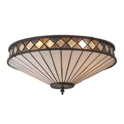 Endon 64145 - Plafonska svetiljka Tiffany FARGO 2xE27/60W/230V, prečnik 41,5 cm
