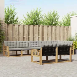 Set vanjskih sofa s jastukom 8 pcs Bijela i svjetlosiva