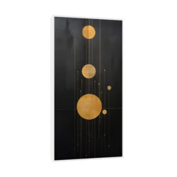 Canvas Slika na platnu Zlatni krugovi, 60x120cm, Sa ramom, Beli