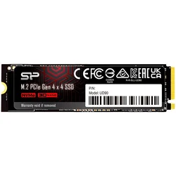 Silicon Power UD90 250GB SSD PCIe Gen 4x4 SSD UD90 - PCIe Gen4x4 & NVMe 1.4, 3D NAND, SLC Cache + HMB, 5 year warranty - Max 4800/4200 MB/s