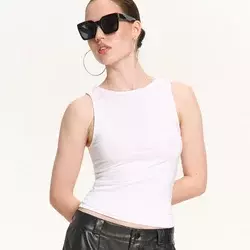 Cropp - Top na bretele - white
