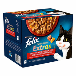Felix Sensations Extras vrećice 24 x 85 g - Govedina, puretina, piletina, janjetina