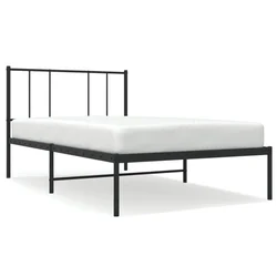 Vidaxl Kovinski posteljni okvir z vzglavjem črn 100x200 cm