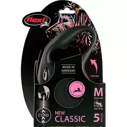 Flexi New CLASSIC - ČRN - vrvica 5m - M