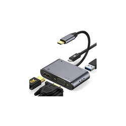 E-GREEN Adapter USB 3.1 Tip C (M) - HDMI+VGA+ 3.0 USB + tip C