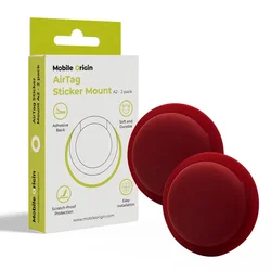 Mobile-origin Airtag Sticker Mount A2 - 2 pack, ruby red