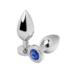 METALHARD ANAL PLUG DIAMOND BLUE SMALL 5.71CM
