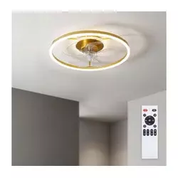 Brilagi - LED prigušiva plafonski ventilator LED/66W/230V 55 cm bela/zlatna + daljinski upravljač