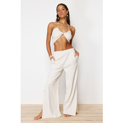 Trendyol Bridal Ecru Woven Linen Blend Blouse and Pants Suit