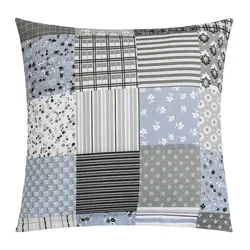 Blazina ADÉLA - 40x40 cm - Patchwork siva