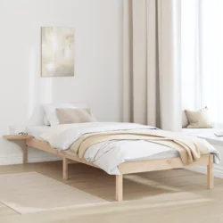 vidaXL Posteljni okvir z nočnimi omaricami Rjava 90 x 200 cm Rjava