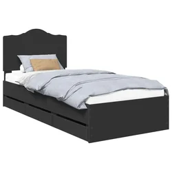 Vidaxl Konstrukcija postelje Črna 75 x 190 cm Inženirsko leseno