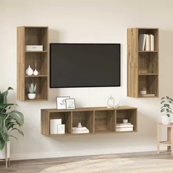 Set TV komoda 3 pcs Umjetnički hrast Konstruirano drvo