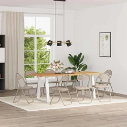 Sklopiva stolica 8 pcs Pijesak 48 x 43,5 x 81 cm Lažna koža