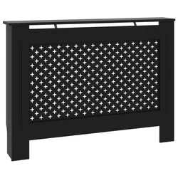 Pokrov za radijator crni 112 x 19 x 81,5 cm MDF