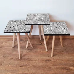 Hanah Home Set klub stočića 3Shp323, 3 komada, Šarena
