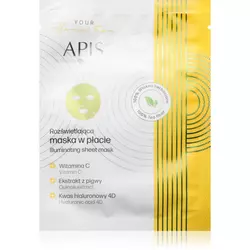 SHEET MASK Maska Za Lice Sa Vitaminom C Za Ujednačen Ten i Sjaj Kože 20g | APIS COSMETICS | Kozmo