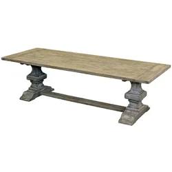 Casa Padrino Country Style Solid Wood Dining Table Rustic Gray - Various Sizes - Rectangular Oak Wood Kitchen Table - Solid Wood Dining Room Furniture - Country Style Dining Room Furniture