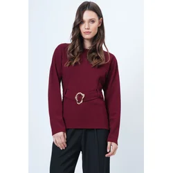 Trend Alaçati Stili Bluza vinsko rdeča