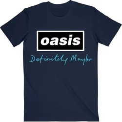 Oasis Majica Definitely Maybe Text Logo Unisex Navy Blue M